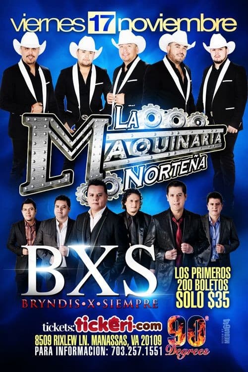 Event - La Maquinaria Nortena y BXS en Manassas VA - Manassas, Virginia - November 17, 2017 | concert tickets