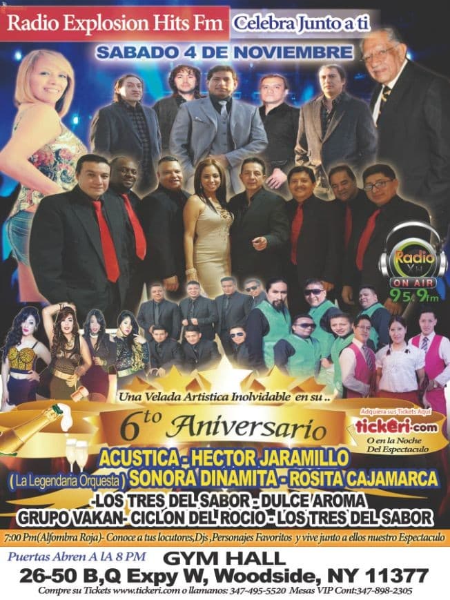 Event - 6to aniversario Radio Explosion hits fm 95.9 - Queens, New York - 4 de noviembre de 2017 | concert tickets