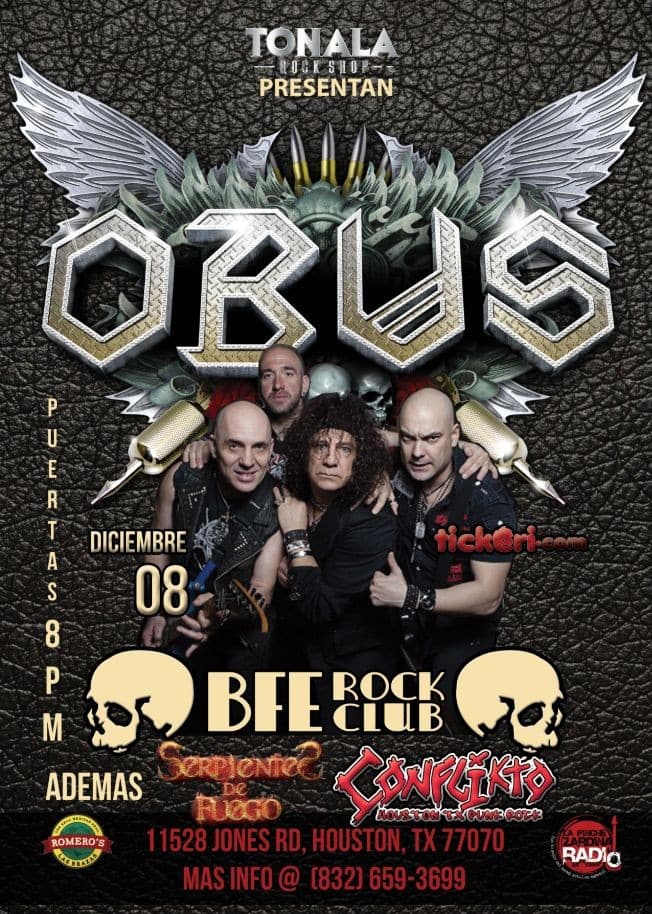 Event - OBUS - Houston, Texas - December 8, 2017 | concert tickets