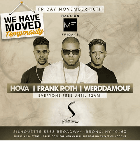 Event - Mansion Fridays At Silhouette Lounge - Bronx, New York - November 10, 2017 | concert tickets
