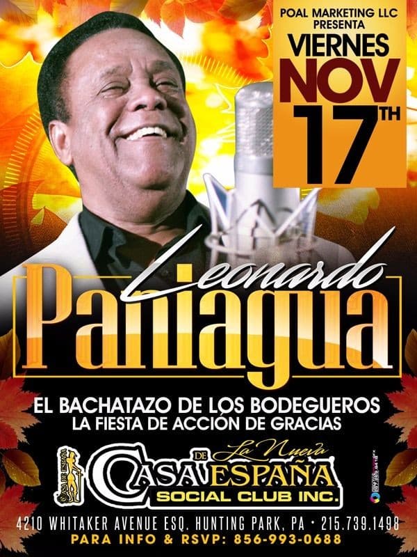 Event - Leornardo Paniagua en Hunting Park,PA - Philadelphia, Pennsylvania - 17 de noviembre de 2017 | concert tickets