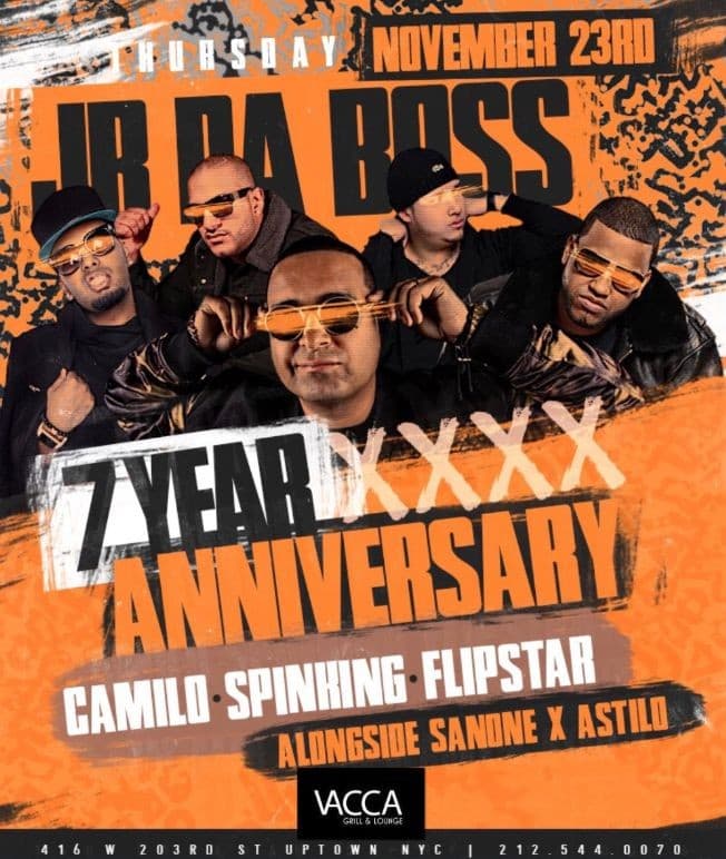 Event - Thanksgiving Day JR Da Boss 7 Year Anniversary DJ Camilo Live At Vacca - New York, New York - November 23, 2017 | concert tickets