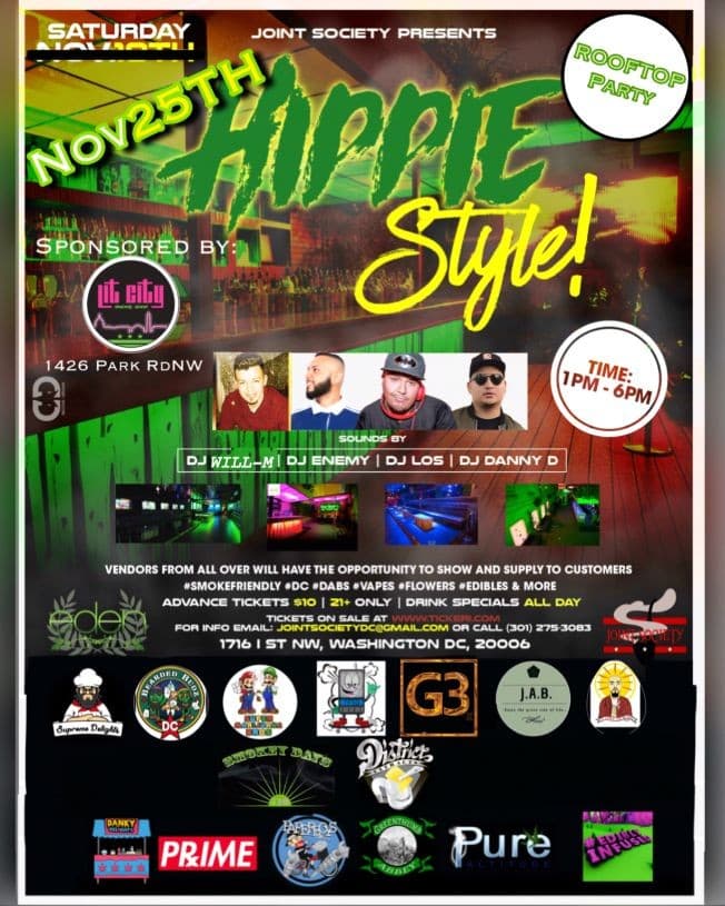 Event - Joint Society Presents HIPPIE STYLE Daytime Party - Washington, District Of Columbia - November 25, 2017 | concert tickets