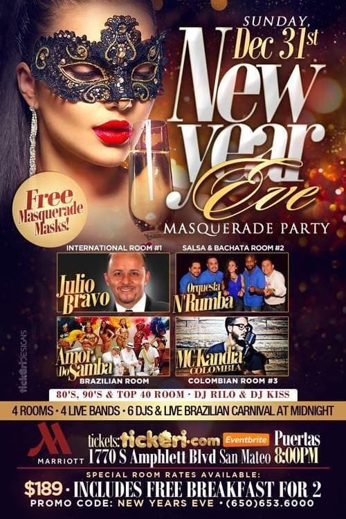 Event - New Year Masquerade -  Marriot San Mateo - San Mateo, California - December 31, 2017 | concert tickets