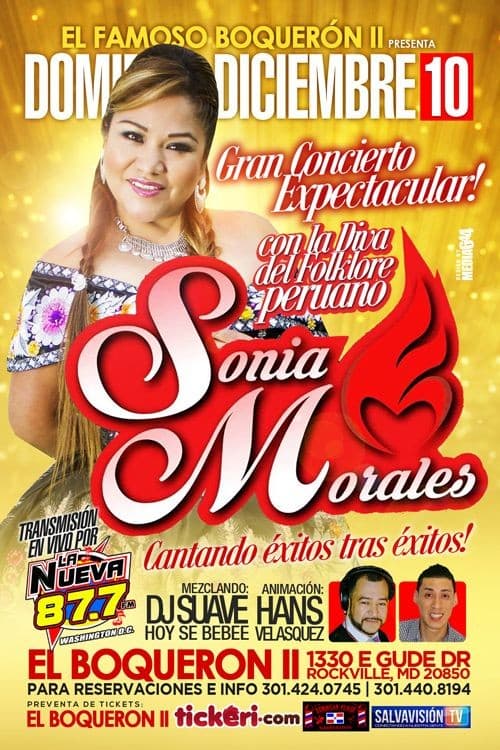 Event - Sonia Morales en Rockville MD - Rockville, Maryland - December 10, 2017 | concert tickets