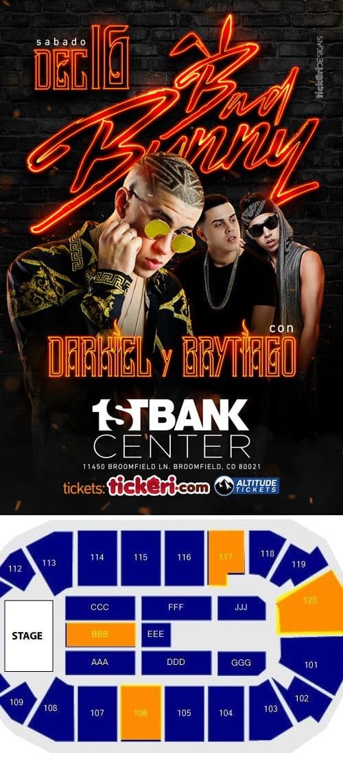 Event - Bad Bunny, Darkiel & Brytiago en Broomfield,CO - Broomfield, Colorado - December 16, 2017 | concert tickets