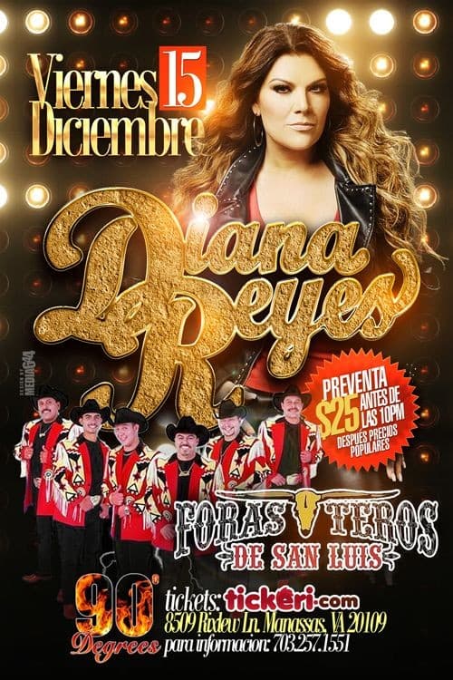 Event - Diana Reyes & Forasteros de San Luis en Manassas,VA - Manassas, Virginia - December 15, 2017 | concert tickets