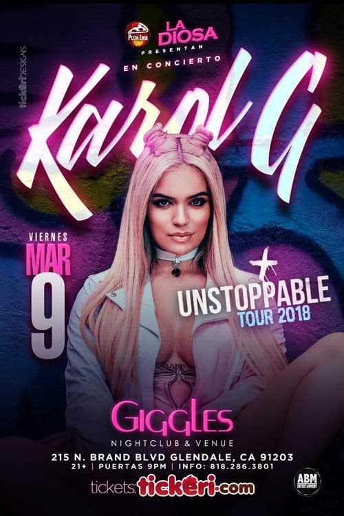 Event - KAROL G EN LOS ANGELES - Glendale, California - March 9, 2018 | concert tickets
