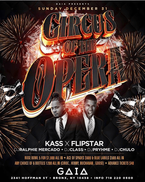 Event - NYE 2018 Circus Of The Opera At Gaia Lounge - Bronx, New York - December 31, 2017 | concert tickets