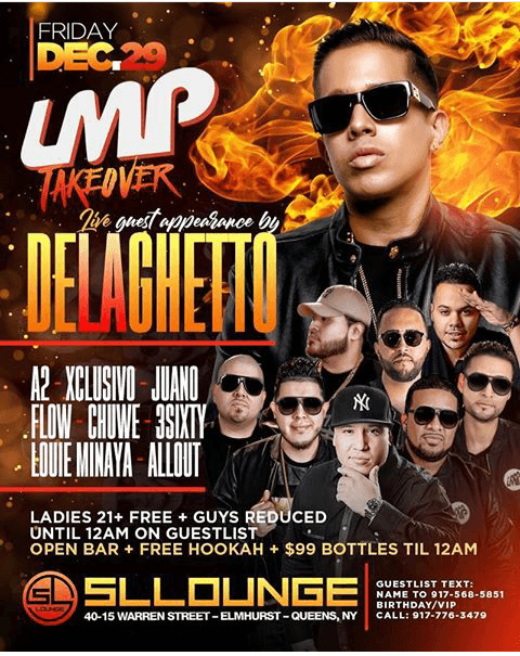Event - LMP Takeover De La Ghetto Live At SL Lounge - Queens, New York - December 29, 2017 | concert tickets