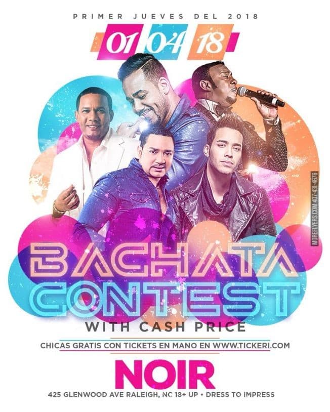 Event - Bachata contest concurso de bachata " homenaje a los grandes " - Raleigh, North Carolina - January 4, 2018 | concert tickets