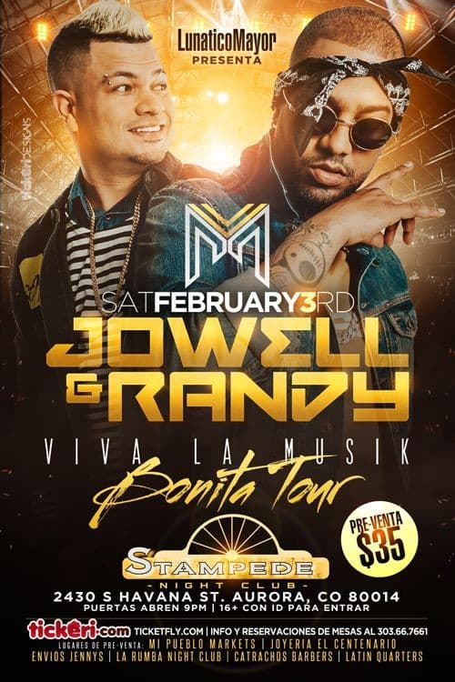 Event - Jowell & Randy en Aurora,CO TICKETS DISPONIBLES EN LA PUERTA - Aurora, Colorado - February 3, 2018 | concert tickets