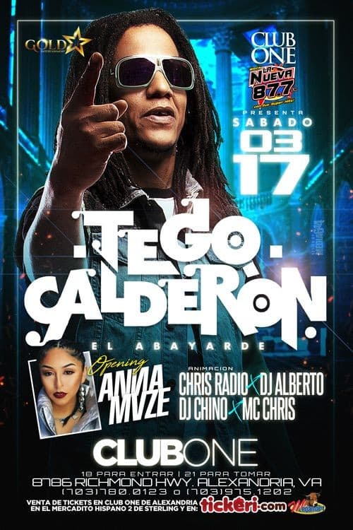 Event - Tego Calderon en Alexandria,VA-TICKETS DISPONIBLES EN LA PUERTA - Alexandria, Virginia - 17 de marzo de 2018 | concert tickets