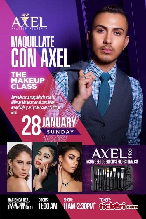 Event - Maquillate con Axel, The Makeup Class en Trenton,NJ - Trenton, New Jersey - January 28, 2018 | concert tickets