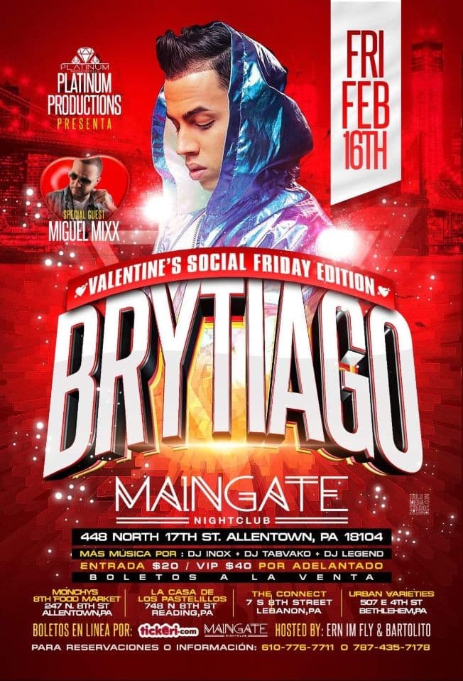 Event - Brytiago en Concierto - Allentown, Pennsylvania - February 16, 2018 | concert tickets
