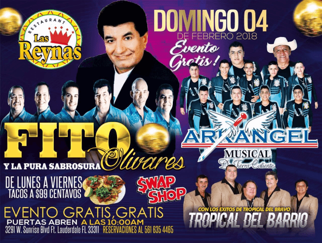 Event - Fito Olivares, Arkangel Musical y mas - Fort Lauderdale, Florida - February 4, 2018 | concert tickets