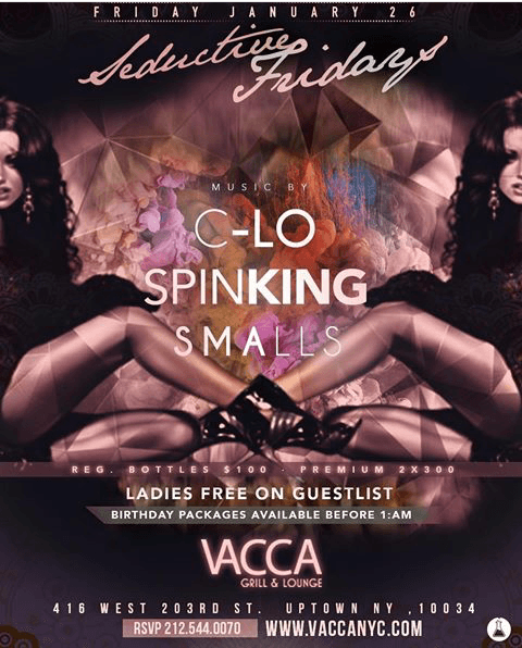 Event - Seductive Fridays Ladies Night Edition At Vacca Lounge - New York, New York - January 26, 2018 | concert tickets