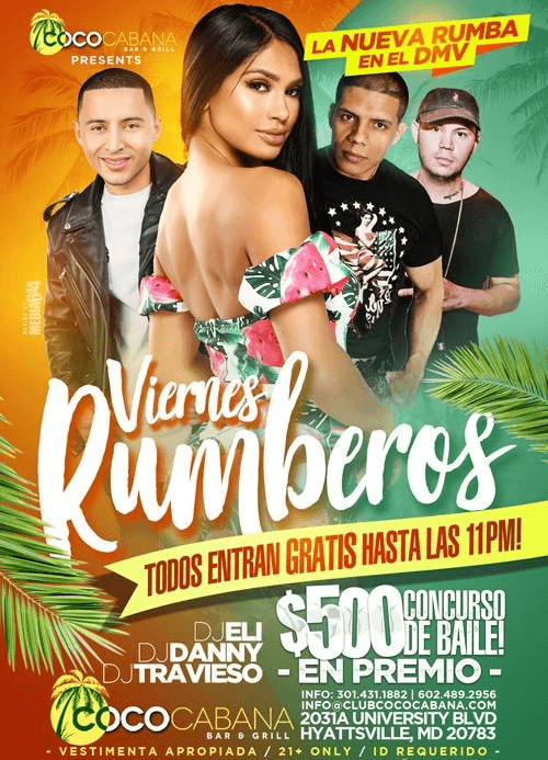 Event - Coco Cabana Presenta Viernes Rumberos La Rumba #1 En MD - Adelphi, Maryland - February 2, 2018 | concert tickets