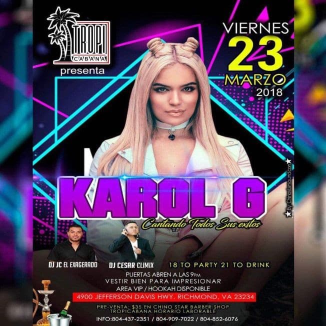 Event - Karol G en Concierto - Richmond, Virginia - 23 de marzo de 2018 | concert tickets