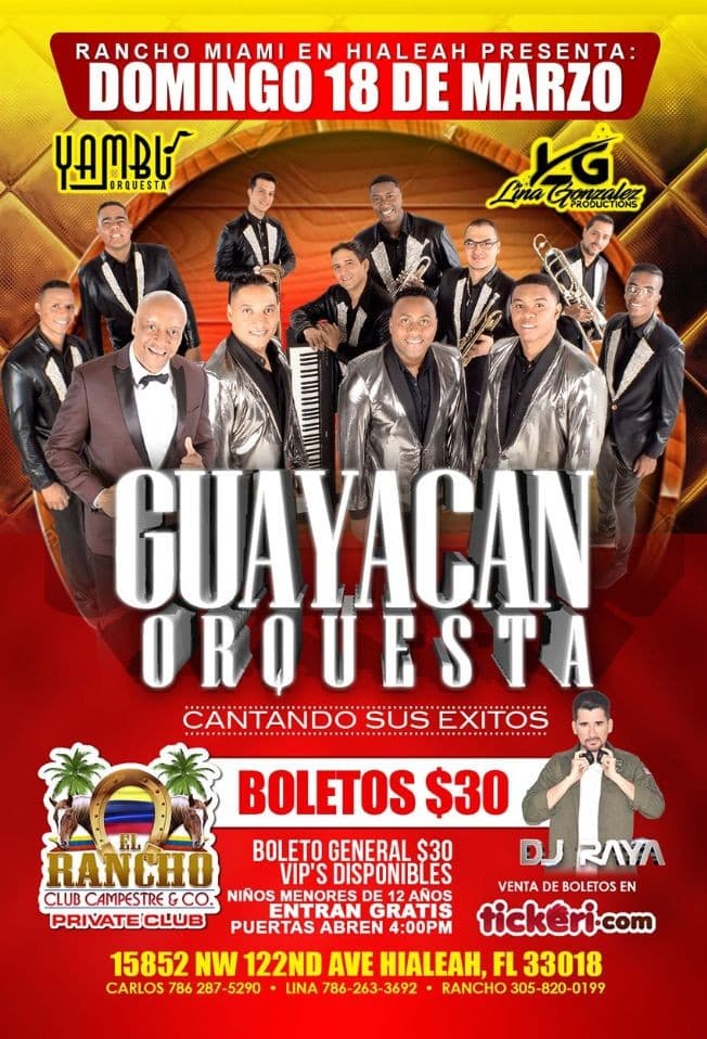 Event - Orquesta Guayacan en Hialeah,FL - Hialeah, Florida - 18 de marzo de 2018 | concert tickets