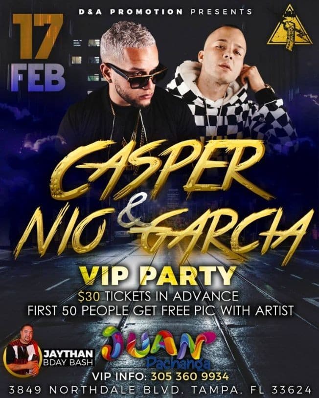 Event - Casper & Nio Garcia Live In Concert - Tampa, Florida - February 17, 2018 | concert tickets