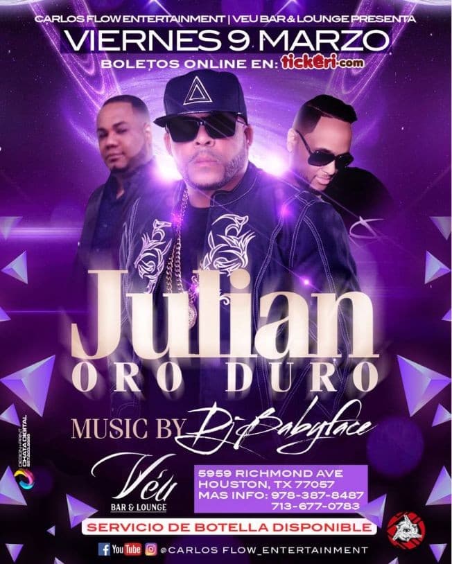 Event - Julian Oro Duro en Houston,TX-CANCELADO - Houston, Texas - March 9, 2018 | concert tickets