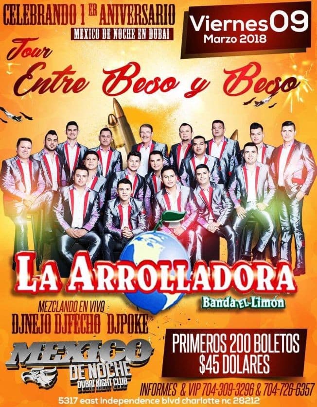Event - La Arrolladora Banda el Limon en Charlotte,NC - Charlotte, North Carolina - 9 de marzo de 2018 | concert tickets