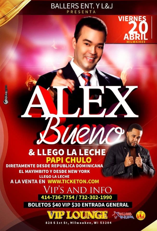 Event - Alex Bueno en Milwaukee,WI - Milwaukee, Wisconsin - April 20, 2018 | concert tickets