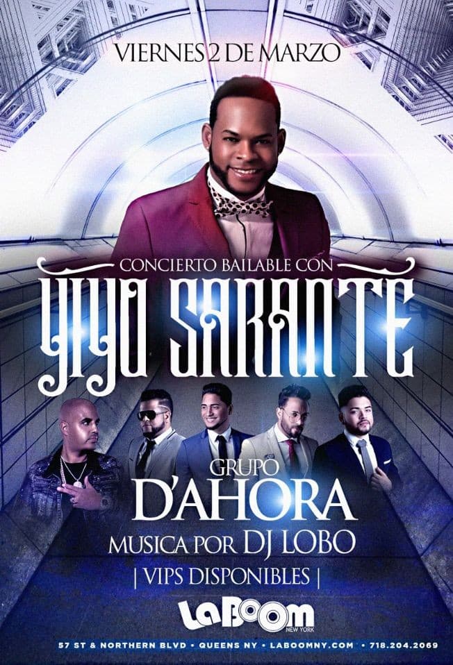 Event - Yiyo Sarante y Grupo D'Ahora - Woodside, New York - March 2, 2018 | concert tickets