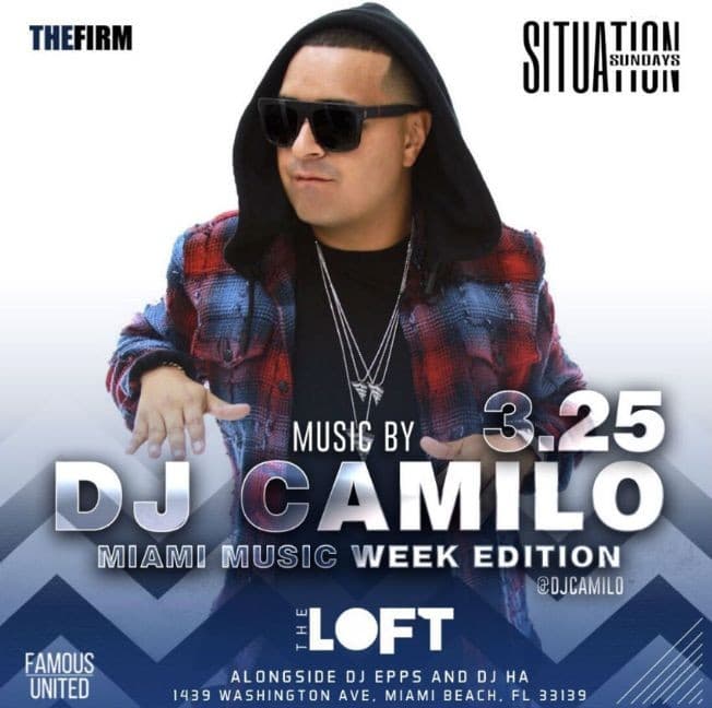 Event - WMC Spring Break Miami Music Week Edition DJ Camilo Live At The Loft - Miami Beach, Florida - March 25, 2018 | concert tickets