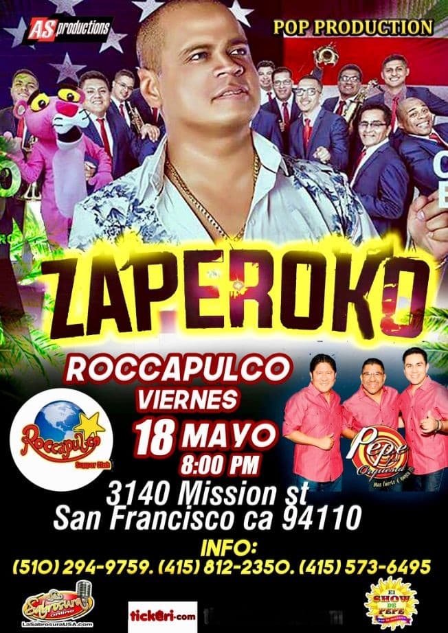 Event - Orquesta Zaperoko en San Francisco,CA - San Francisco, California - May 18, 2018 | concert tickets