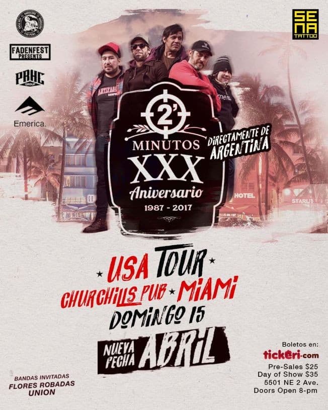 Event - 2 Minutos 30 aniversario en Miami - Miami, Florida - April 15, 2018 | concert tickets