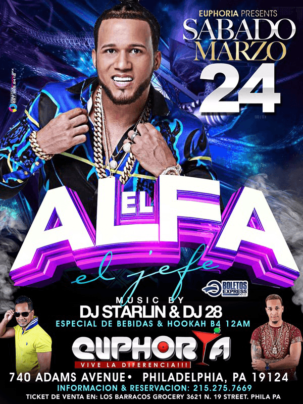 Event - El Alfa - Philadelphia, Pennsylvania - March 24, 2018 | concert tickets