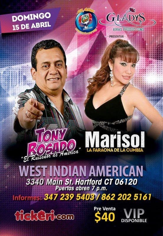 Event - Tony Rosado & Marisol en Hartford,CT - Hartford, Connecticut - April 15, 2018 | concert tickets