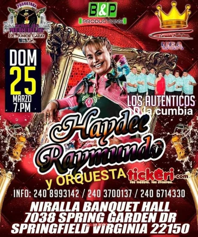 Event - Haydee Raymundo & Orquesta en Springfield,VA - Springfield, Virginia - March 25, 2018 | concert tickets
