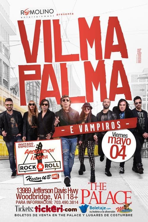 Event - Vilma Palma e Vampiros en Virginia - Woodbridge, Virginia - May 4, 2018 | concert tickets