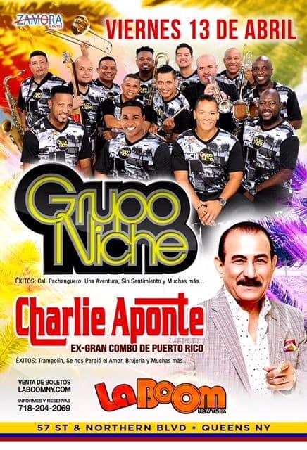 Event - Grupo Niche & Charlie Aponte en Queens,NY - Woodside, New York - 13 de abril de 2018 | concert tickets