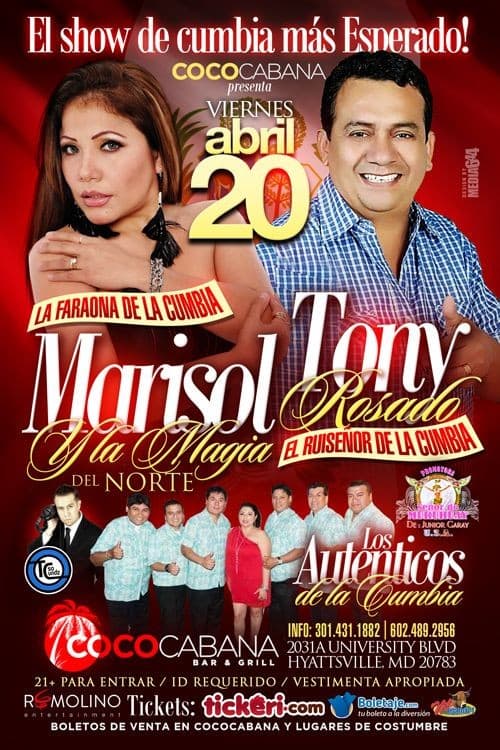 Event - Marisol y La Magia del Norte & Tony Rosado en Hyattsville,MD - Adelphi, Maryland - April 20, 2018 | concert tickets