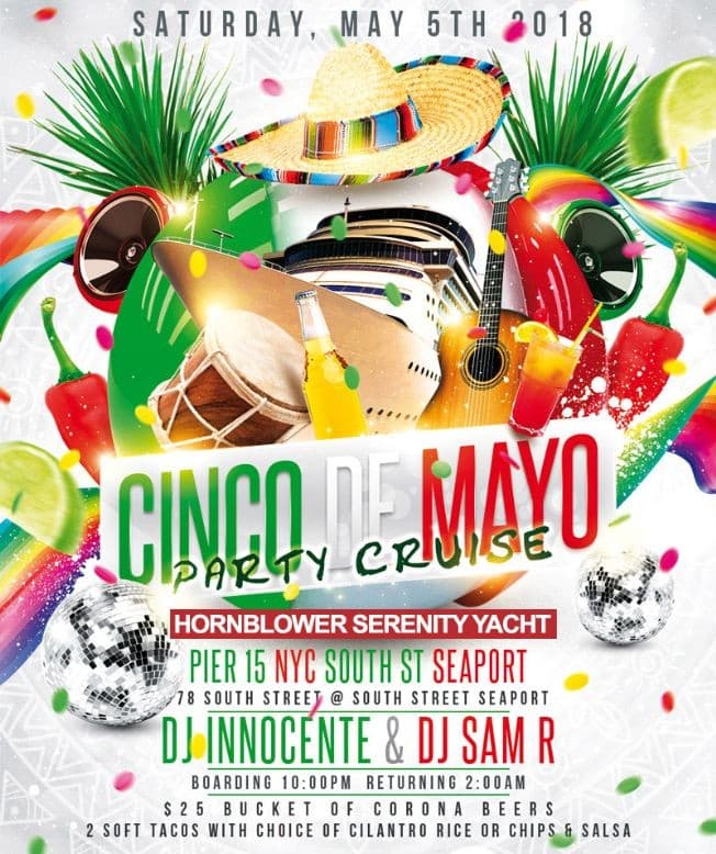 Event - Cinco de Mayo NYC Cruise at Hornblower Serenity Yacht - New York, New York - May 5, 2018 | concert tickets