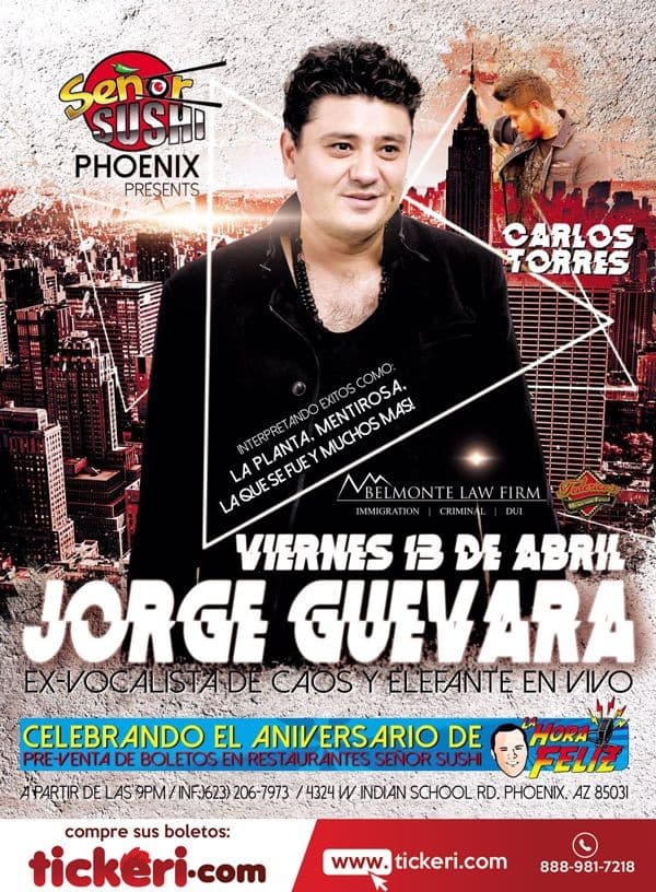 Event - Jorge Guevara en Phoenix,AZ - Phoenix, Arizona - April 13, 2018 | concert tickets