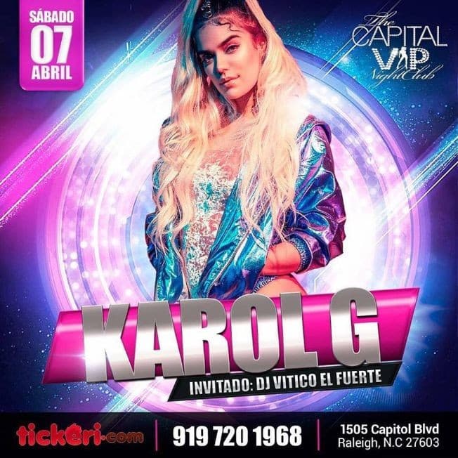 Event - Karol G en Raleigh NC - Raleigh, North Carolina - April 7, 2018 | concert tickets