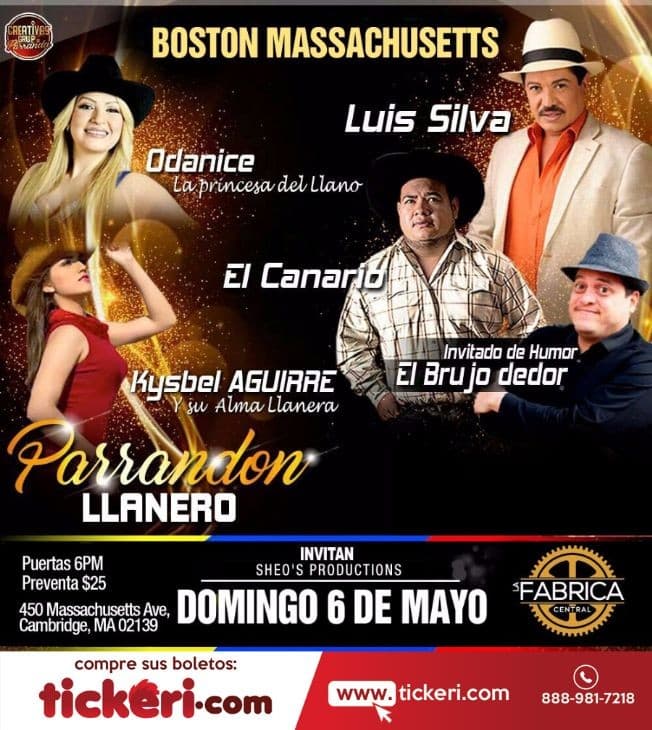 Event - Parrandon Llanero con Luis Silva y mas - Cambridge, Massachusetts - May 6, 2018 | concert tickets