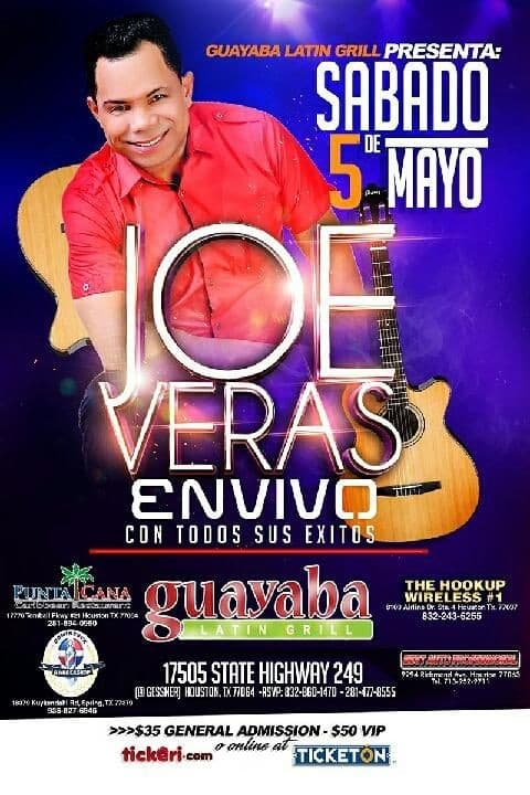 Event - JOE VERAS  EN VIVO - Houston, Texas - May 5, 2018 | concert tickets