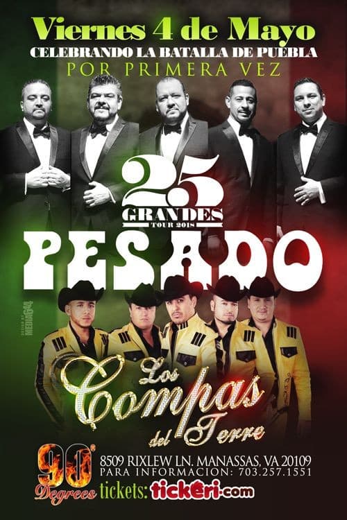 Event - Grupo Pesado y Los Compas de Terre en Manassas,VA - Manassas, Virginia - May 4, 2018 | concert tickets