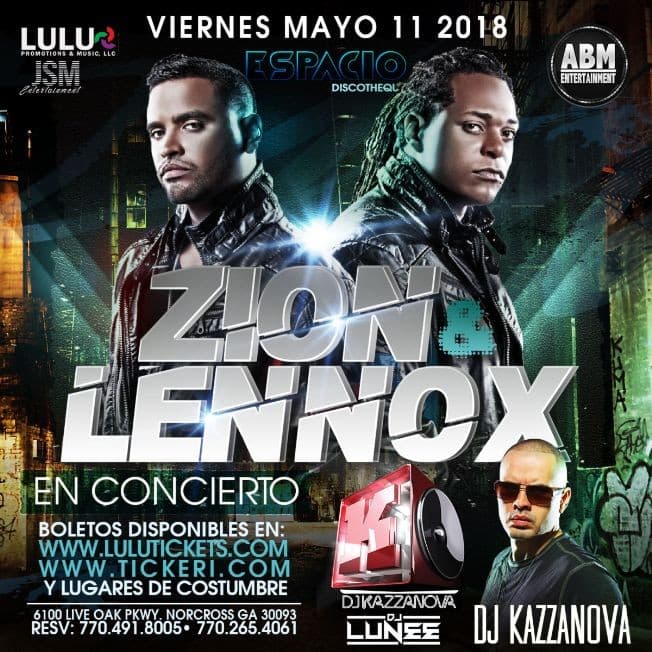 Event - Zion & Lennox en Concierto! - Norcross, Georgia - 11 de mayo de 2018 | concert tickets