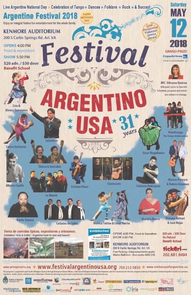 Event - Festival Argentino 2018 - Gran Constelacion de Artistas en Arlington,VA - Arlington, Virginia - May 12, 2018 | concert tickets