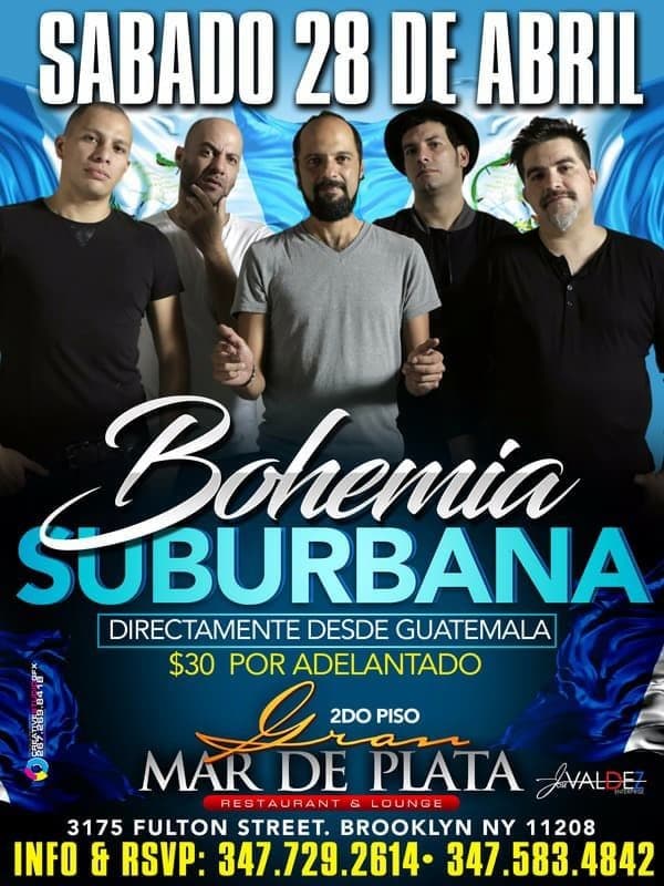 Event - Bohemia Suburbana - Brooklyn, New York - 28 de abril de 2018 | concert tickets