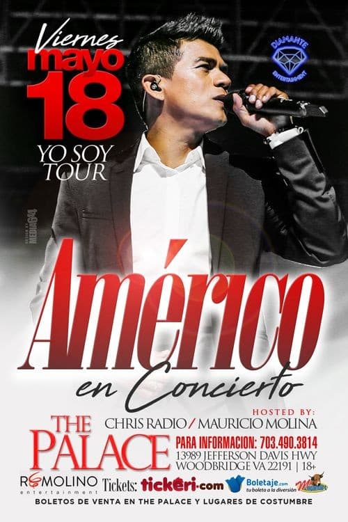 Event - Remolino  Pressent:  Americo En Concierto *USA Tour 2018" - Woodbridge, Virginia - May 18, 2018 | concert tickets