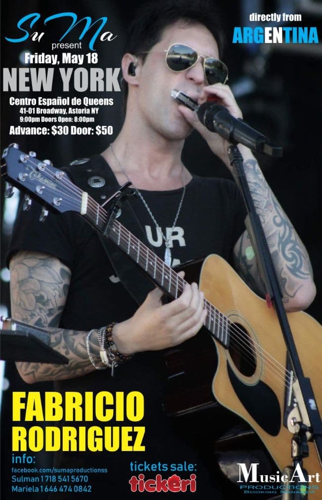 Event - FABRICIO RODRIGUEZ - Queens, New York - May 18, 2018 | concert tickets