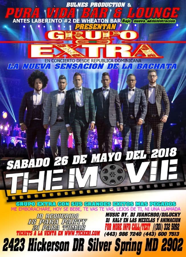 Event - GRUPO EXTRA - SILVER SPRIN, Maryland - 26 de mayo de 2018 | concert tickets